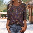 thumbnail image 1 of Elvqul Womens Pullover Tops Shirts 3/4 Sleeve Cold Weather Graphic Round Neck Casual Tops for Women, 1 of 5