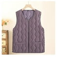 thumbnail image 1 of Elvqul Womens Quilted Vests Pockets Sleeveless Jackets Zipper Purple Winter Wram Plus Size Waistcoat for Ladies Solid Color, 1 of 4