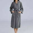 thumbnail image 1 of Elvqul Womens Robe Womens Robe Long Comfy Couple Warm Winter With Pockets Gray Bathrobe Robe, 1 of 6