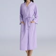 thumbnail image 1 of Elvqul Womens Robes Plus Size Women's Robe Pockets Purple Long Warm Couple Winter Bathrobe Robe, 1 of 1