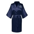 thumbnail image 1 of Elvqul Womens Robes Satin Women's Silk Robes and Pajamas Navy Long Comfortable Bathrobe Robe, 1 of 3
