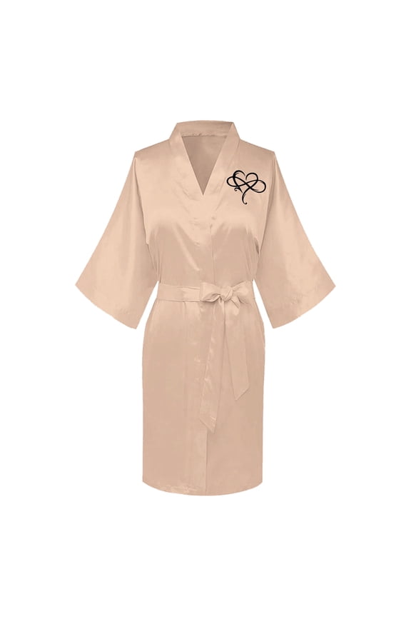 Womens Satin Robes Silk Robes for Women Plus Size Long Valentine's Day Beige Robe