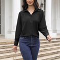 thumbnail image 1 of Elvqul Womens Shirts Plus Size Long Sleeve Button down Womens Tops Collared Army Green Comfy Solid Shirt, 1 of 6