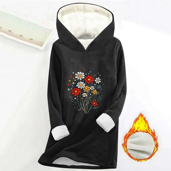 Elvqul Womens Shirts Thermal Long Sleeve Tops Base Undershirts Pullover Hooded Shirts for Women Fleece