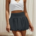 thumbnail image 1 of Elvqul Womens Skirts Elastic Waist Mini Skirt A-Line Black Plain Summer Short Skirt for Women, 1 of 5
