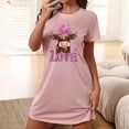 thumbnail image 1 of Elvqul Womens Sleepwear Short Sleeve Round Neck Nightgown for Women Oversized Lightweight Printed Short Nightgowns Valentine's Day Pink, 1 of 5