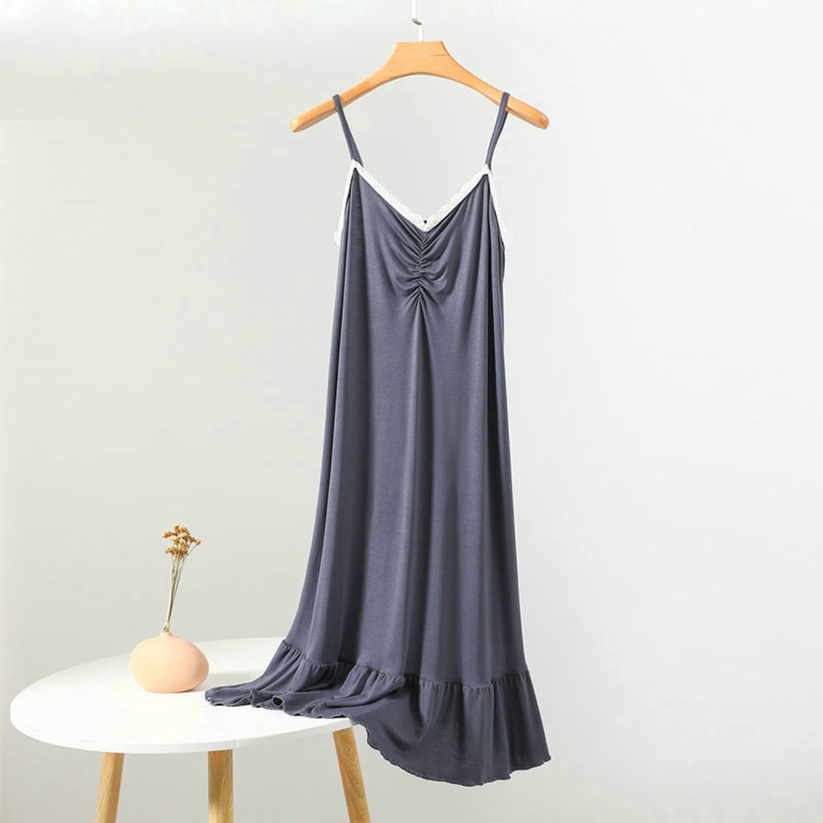 Elvqul Womens Sleeveless Nightgowns Plus Size Clearance Cotton Long ...