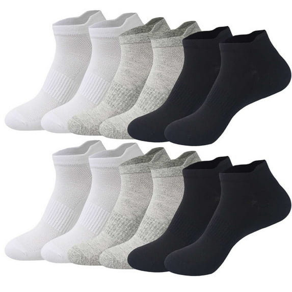 Elvqul Womens Socks Ankle Breathable Athletic Cotton Unisex Silver Sock for Women 6 Pairs