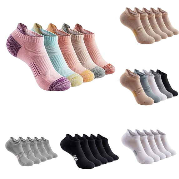 Elvqul Womens Socks Cotton Low-Cut Solid