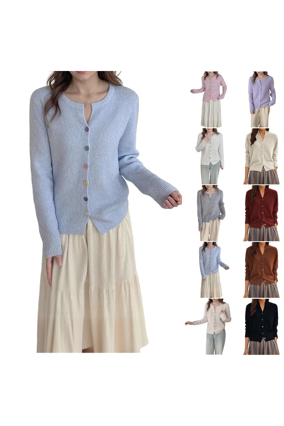 Cardigans Sweaters for Women Button up Knitted Pullover Long Sleeve Thermal V-Neck Soft Jackets Womens Sweaters Winter