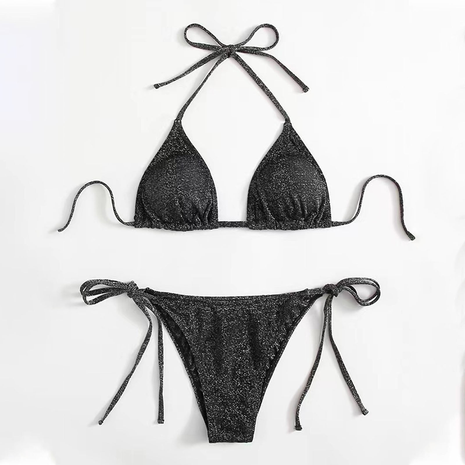 Womens Summer Swimsuits Backless Bathing Suits Solid Two Piece Split Bikini Sets for Ladies Sexy