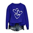 thumbnail image 1 of Elvqul Womens Sweatshirts Blue Loose Fit Long Sleeve Crew Neck Fleece Tops Graphic Sweater Tunic Juniors Sweatshirts, 1 of 3