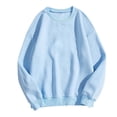 thumbnail image 1 of Elvqul Womens Sweatshirts Crew Neck Light Blue Tops Casual Work Plain Sweater Long Sleeve Pullover Sweatshirts, 1 of 2