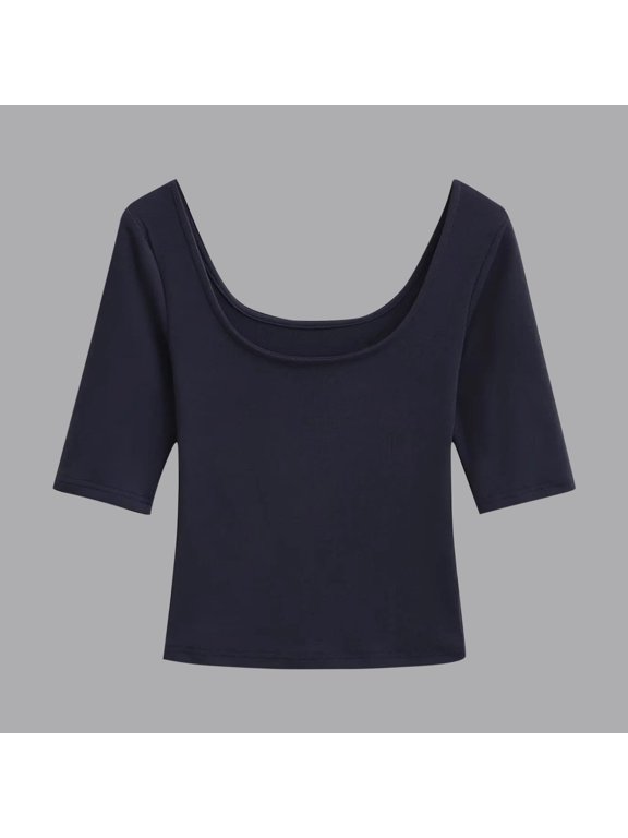 Womens T Shirts Tops Short Sleeve Dressy Casual Blouses for Womens Solid Color