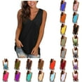 thumbnail image 1 of Elvqul Womens Tank Tops Plain Soft V-Neck Sleeveless Pullover Black Ladies Tops, 1 of 5