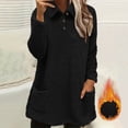 thumbnail image 1 of Elvqul Womens Thermal Jacket Outerwear Sherpa Sweaters Long Sleeve with Pockets Button up Coat for Women, 1 of 6