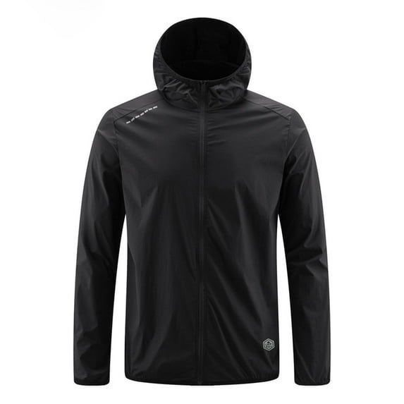 Elvqul Womens Plus Size Coats Thumb Holes Solid Color Jackets Black Hooded Lightweight Long Sleeve Trendy Sun Shirts for Ladies