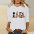 thumbnail image 1 of Elvqul Womens Tops Christmas Plus Size Shirts Cozy 3/4 Sleeve Crew Neck White Tops for Women Vacation, 1 of 5
