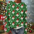 thumbnail image 1 of Elvqul Womens Tops Cotton Green Shirts Funny Long Sleeve Knit Christmas Tree Printed Crew Neck Tops for Women Christmas, 1 of 5