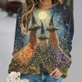 thumbnail image 1 of Elvqul Womens Tops Long Sleeve Printed Oversize Blouses Pullover Casual Sweatshirt for Women Trendy, 1 of 6