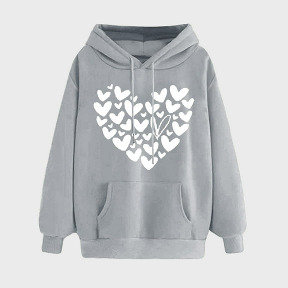 Elvqul Womens Tops Pullover Long Sleeve Hoodies Dressy Loose Printed Tops for Juniors Casual