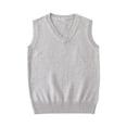 thumbnail image 1 of Vetsdori Womens Tops Solid Color Sleeveless V-Neck Pullover Gray Holiday Fall Sweaters for Women Gift, 1 of 8