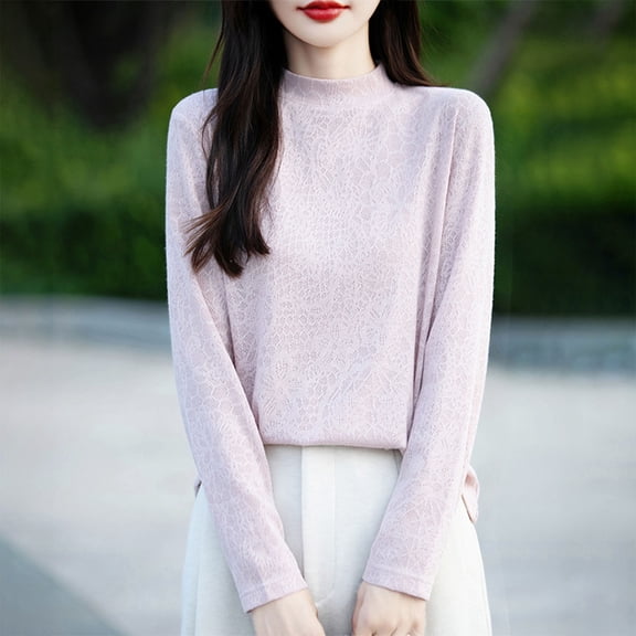 Elvqul Womens Waist Cinching Shirts Tops Round Neck Long Sleeve Daily Solid Color Shirts for Women