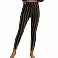 thumbnail image 1 of Elvqul Womens Workout Leggings Pants Athletic Casual Pants Striped High Waist Brown Leggings for Women Stretch, 1 of 9