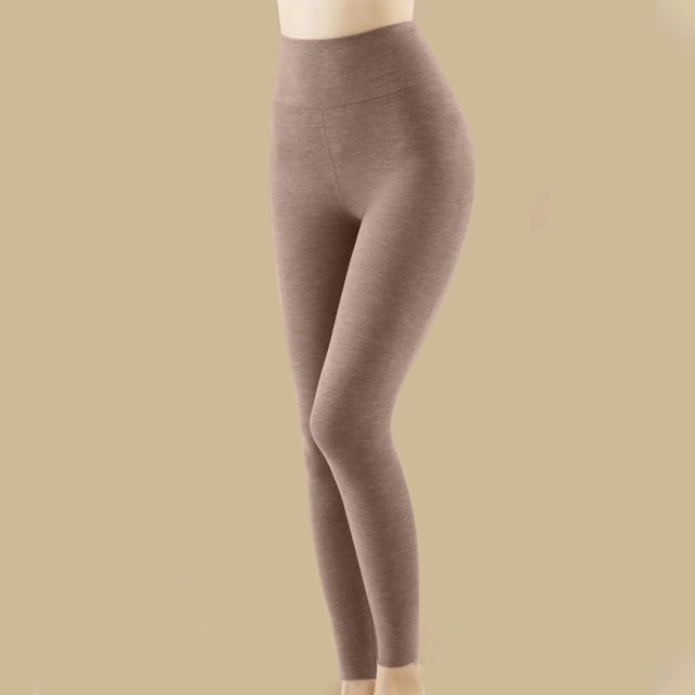 Elvqul Workout Leggings for Women Brown Gym Pants Athletic Stretch Solid Color Womens Yoga Pants