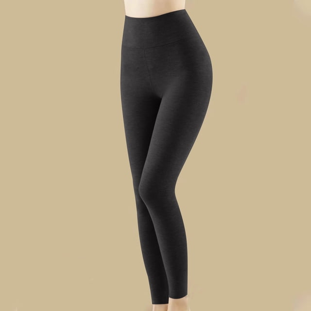 Elvqul Workout Leggings for Women Stretch Dark Gray Pants Gym Athletic Comfy Solid Color Ladies Yoga Pants