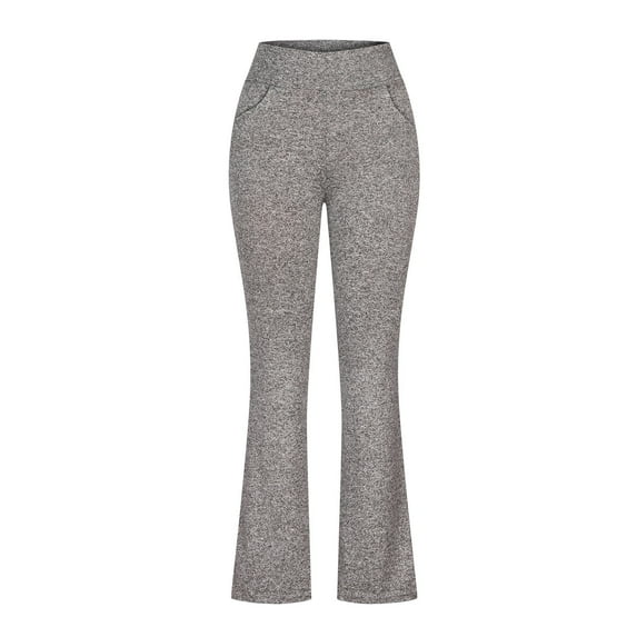 Elvqul Yoga Pants Women Yoga Solid Comfy Running Bottom High Waisted Gray Fall Pants