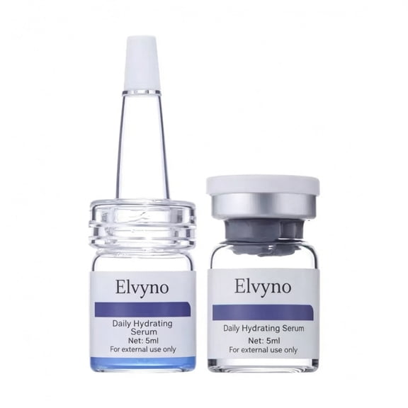 Elvyno Daily Hydrating Facial Ampoule Serum, 5ml Per Vial, Lightweight Daily Face Serum for Regular Skin Care Routine, External Facial Use Only