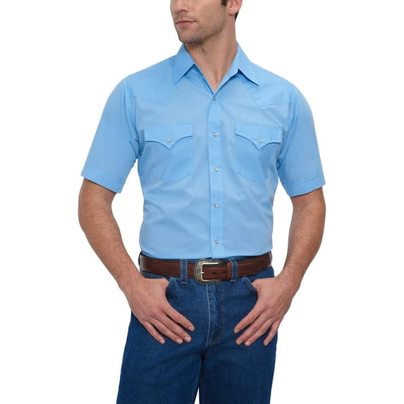 Ely Cattleman Big and Tall Short Sleeve Solid Western Shirt