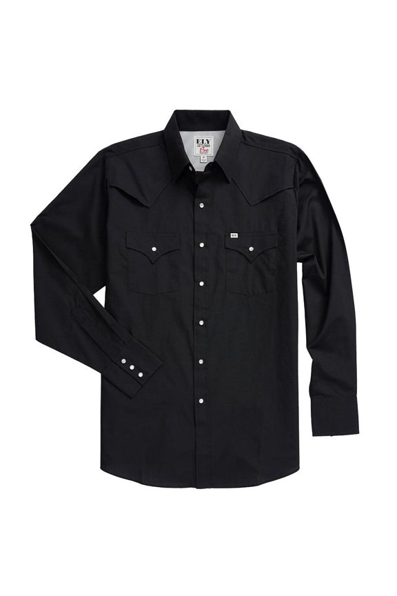 Ely and Walker Mens Pro Black Outdoor L/S Shirt Black XLT