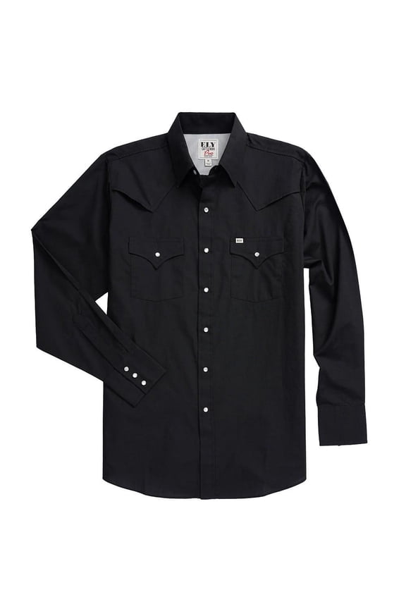 Ely and Walker Mens Pro Black Outdoor L/S Shirt Black XL