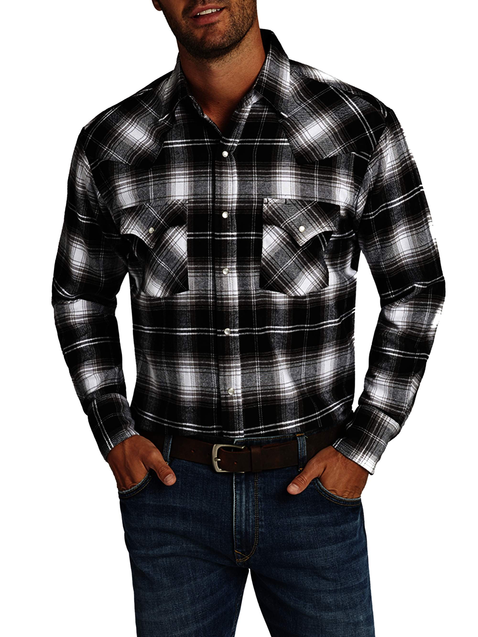 Ely Cattleman Mens Long Sleeve Brawny Flannel Western Shirt 0477