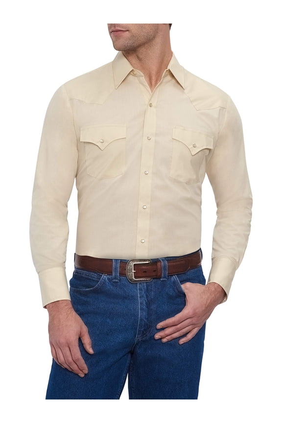 Men's Long Sleeve Solid Western Shirt