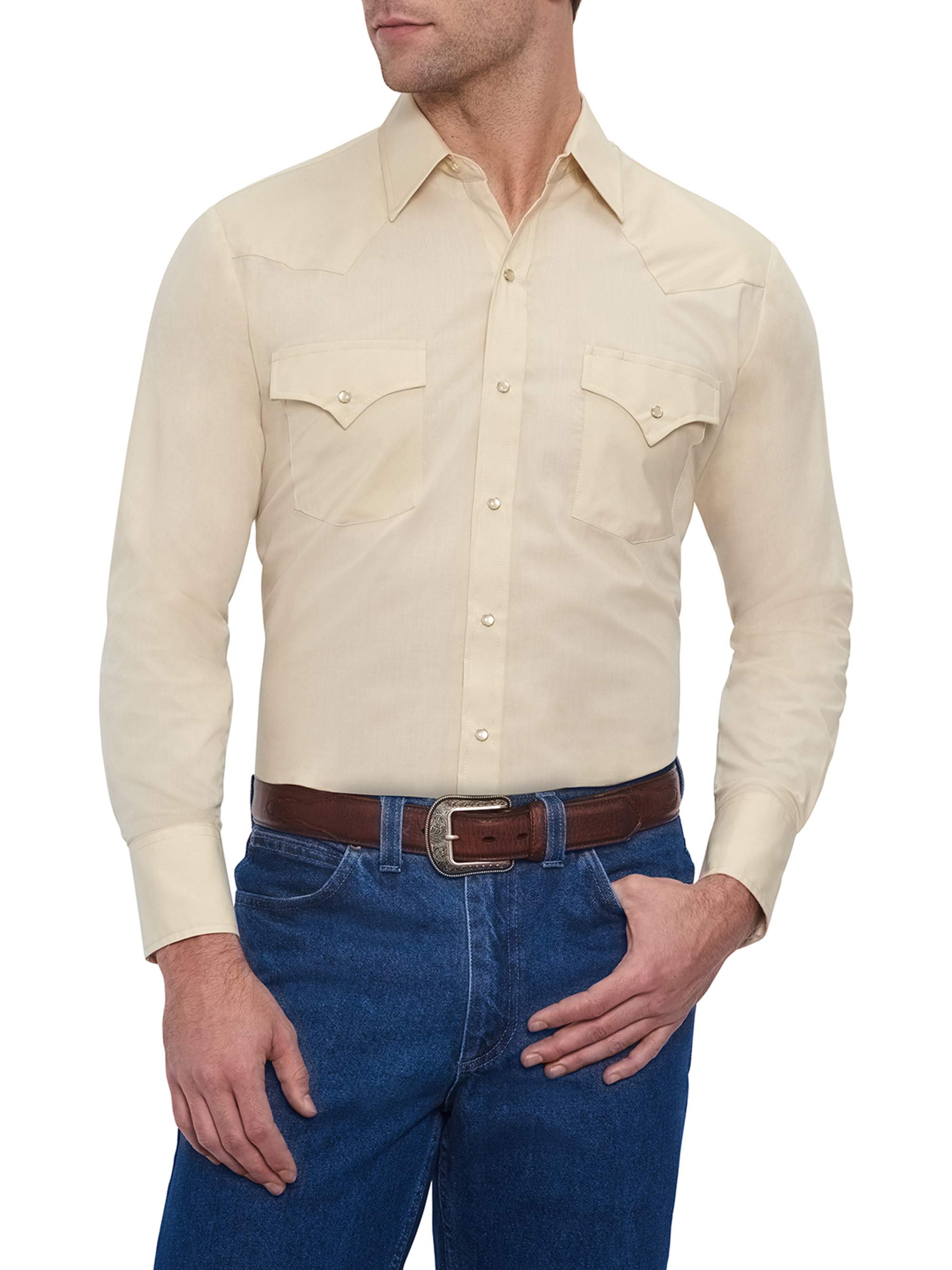 Ely Cattleman Men's Long Sleeve Solid Western Shirt - image 1 of 2