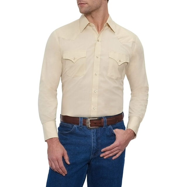 Ely Cattleman Men's Long Sleeve Solid Western Shirt