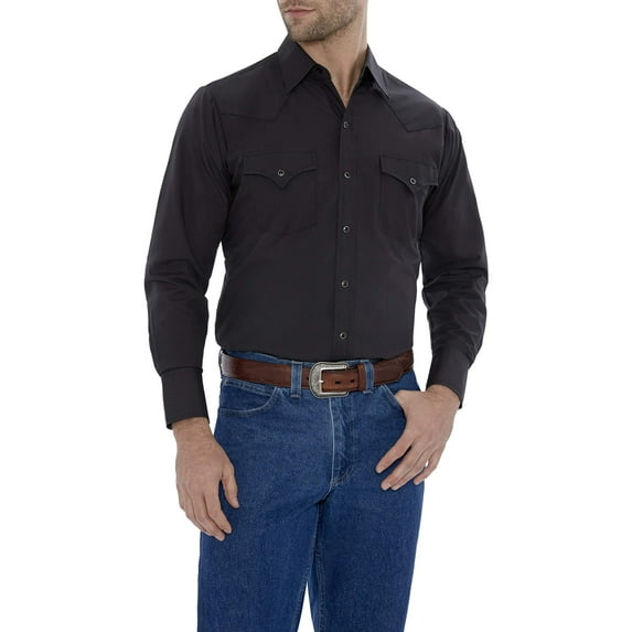 Ely Cattleman Men's Long Sleeve Solid Western Shirt