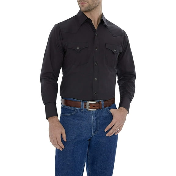 Ely Cattleman Men's Long Sleeve Solid Western Shirt