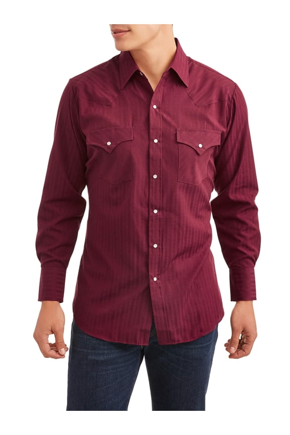 Men's Long Sleeve Tone on Tone Western
