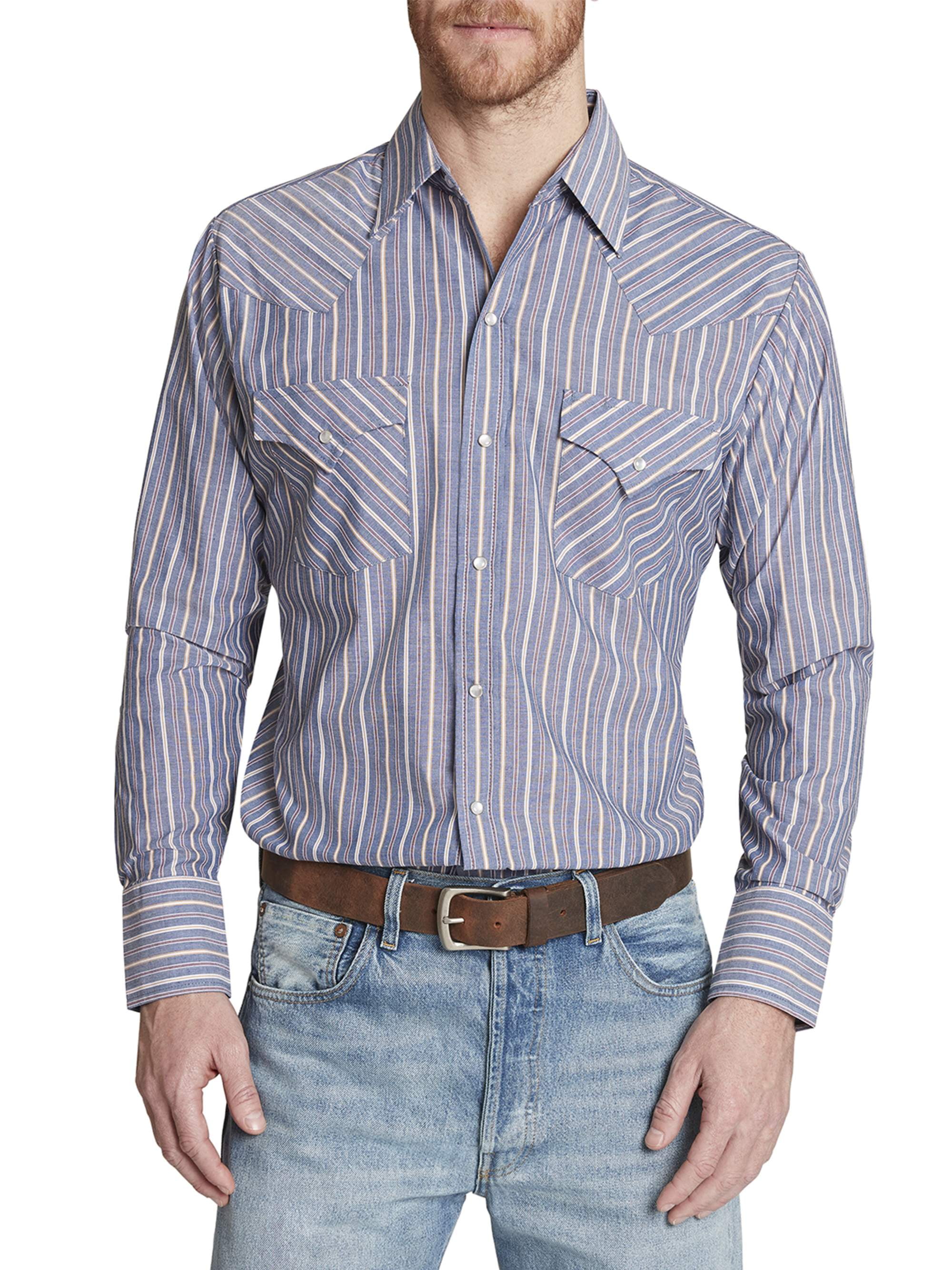 Ely Cattleman Mens Long Sleeve Western Stripe Shirt 8130