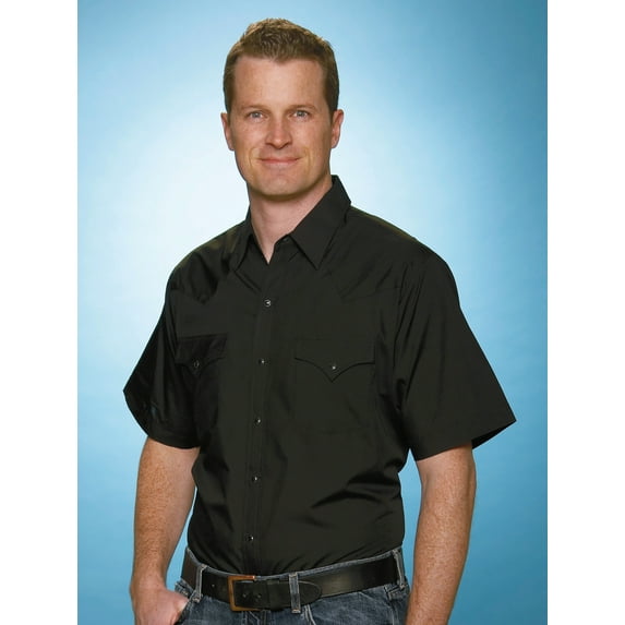 Ely Cattleman Men's Short Sleeve Solid Western Shirt