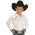 thumbnail image 1 of Ely Walker Boys' Solid Long Sleeve Pearl Snap Western Shirt White   US, 1 of 1