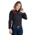 thumbnail image 1 of Ely & Walker Womens Black Western Shirt L/S Poly/Cotton S, 1 of 2