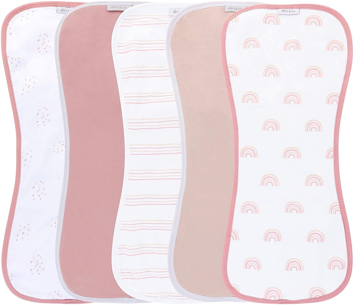 Ely's & Co. Hourglass Shape Fleece Burp Cloths 5Piece Set 100
