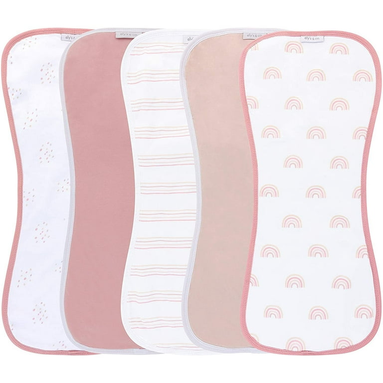 Ely's & Co Absorbent Burp Cloths, 5-Pack - Taupe