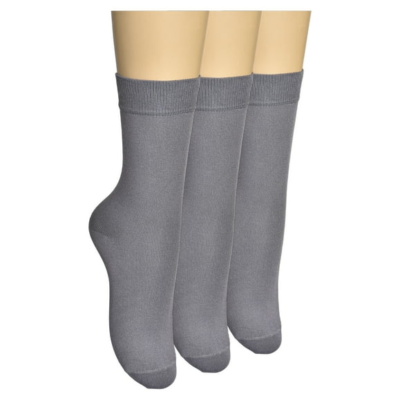 Elyfer Women, Thin Bamboo Dress Socks, 3 Pair Casual Color Women Crew Socks, Comfort Seam