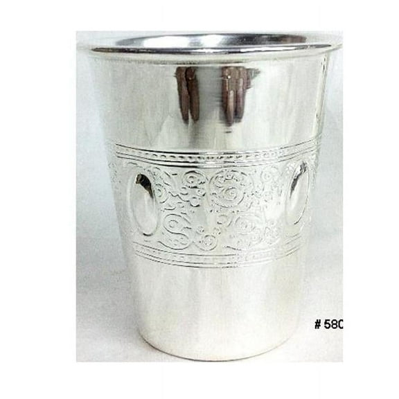 Elygant 58064 925 Silver Coated Mini Kiddush Cup with Oval Belt 2.5 in.